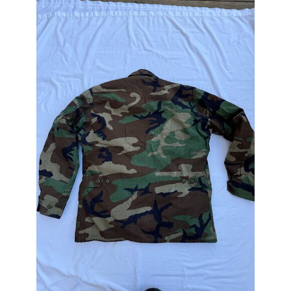 Vtg US ARMY Camo Cargo Jacket Coat w Liner Med 44” Woodland Combat BDU Hot Weath - Picture 5 of 11
